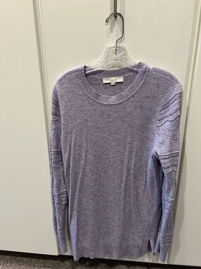 LOFT Heathered Lavender Crewneck Sweater